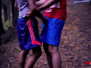 Wild Latinos Hiking In The Forest Got Caught Anal Fucking By A Stranger Ended Up In A Hot Threesome